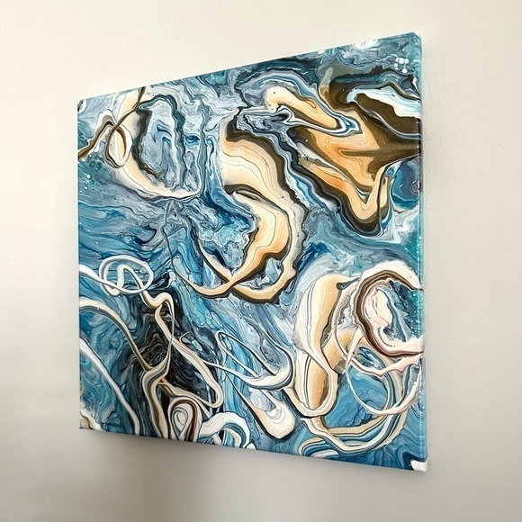 Hand-painted Original Acrylic 12β by 12β One of a Kind Coastal Dream - Picture 4 of 6